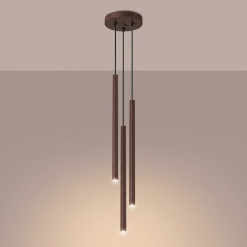 Sollux Lighting Lampa wisząca PASTELO 3P brązowa