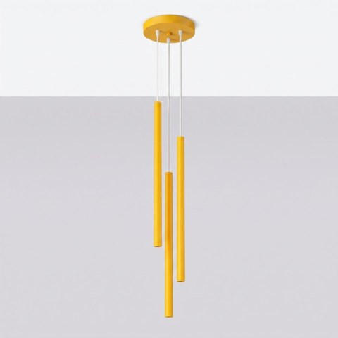Sollux Lighting Lampa wisząca PASTELO 3P żółta