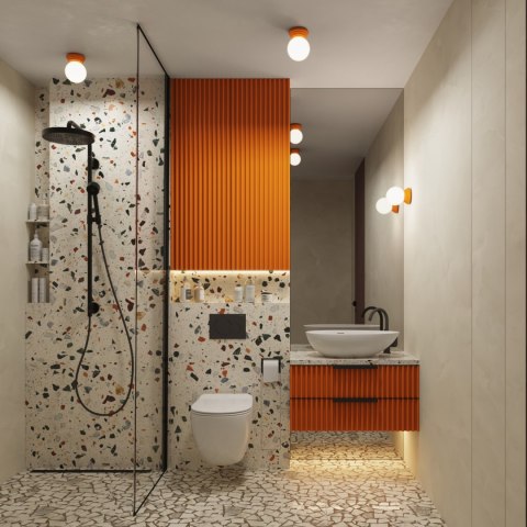 Sollux Lighting Plafon ZORI pomarańczowy IP44
