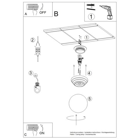 Sollux Lighting Plafon ZORI zielony IP44
