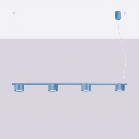Sollux Lighting Żyrandol AURA 4 błękitna Gx53