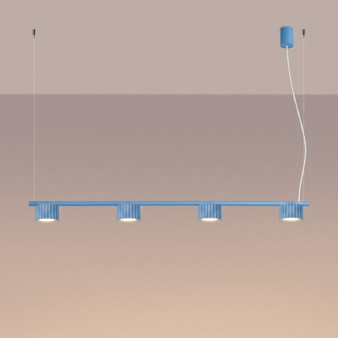 Sollux Lighting Żyrandol AURA 4 błękitna Gx53