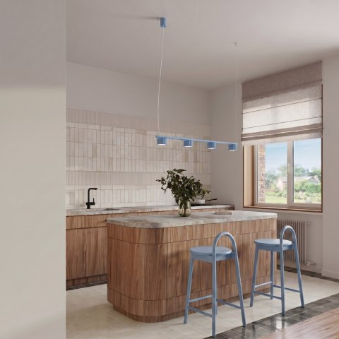 Sollux Lighting Żyrandol AURA 4 błękitna Gx53