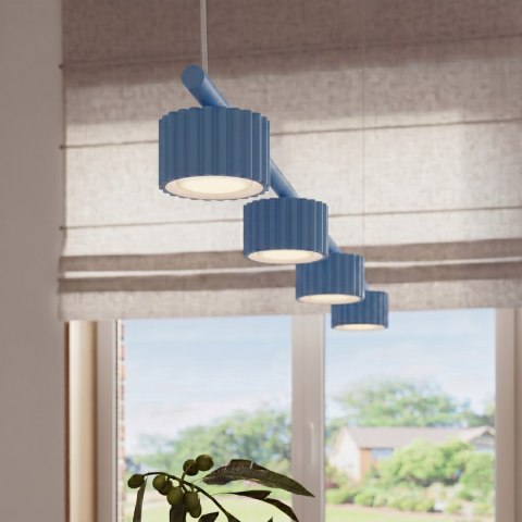Sollux Lighting Żyrandol AURA 4 błękitna Gx53