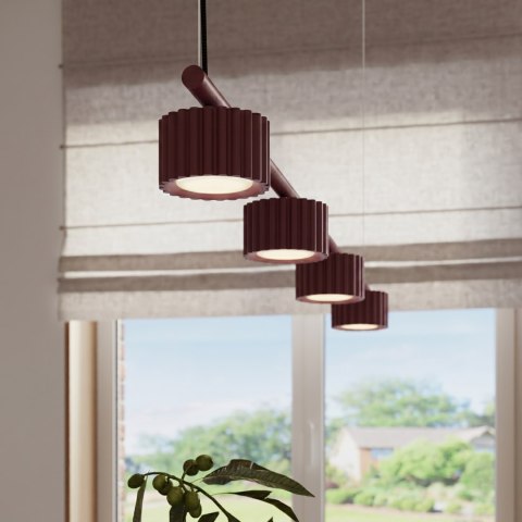 Sollux Lighting Żyrandol AURA 4 burgund Gx53