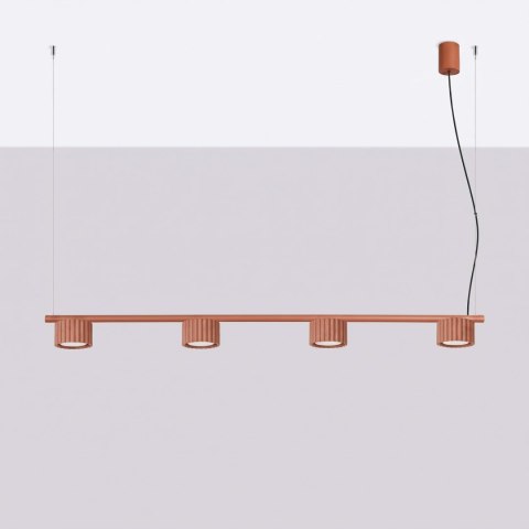 Sollux Lighting Żyrandol AURA 4 ochra czerwona Gx53