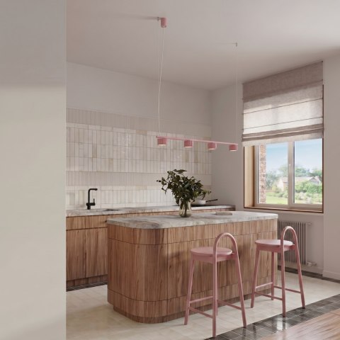 Sollux Lighting Żyrandol AURA 4 różowa Gx53
