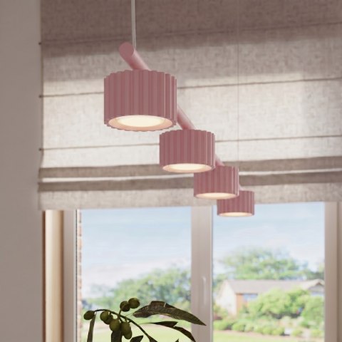 Sollux Lighting Żyrandol AURA 4 różowa Gx53