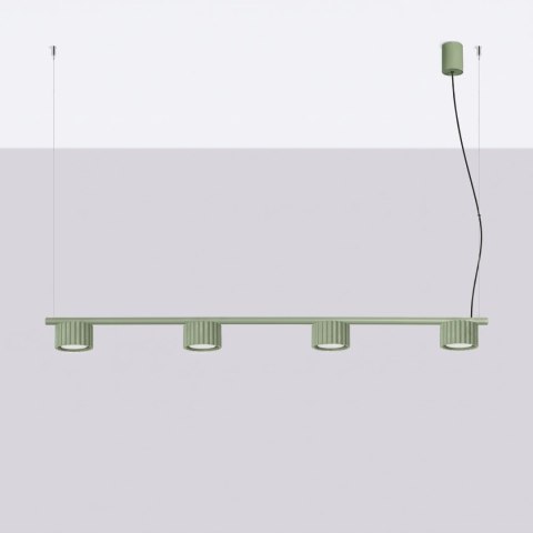 Sollux Lighting Żyrandol AURA 4 szałwiowa Gx53