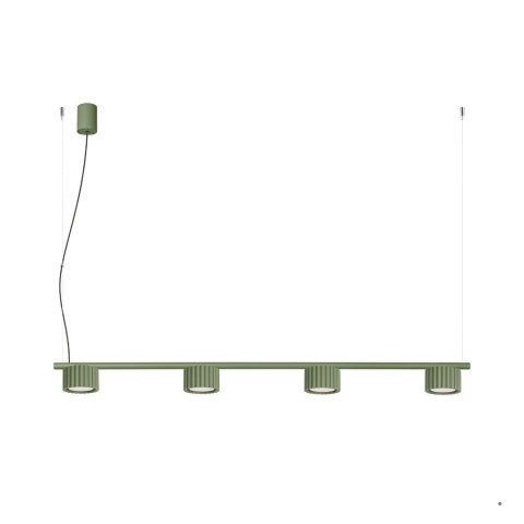 Sollux Lighting Żyrandol AURA 4 zielona oliwka Gx53