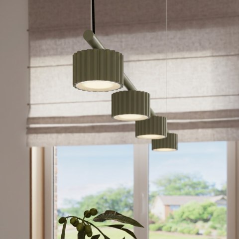 Sollux Lighting Żyrandol AURA 4 zielona oliwka Gx53