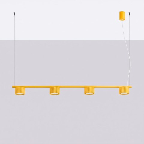 Sollux Lighting Żyrandol AURA 4 żółta Gx53