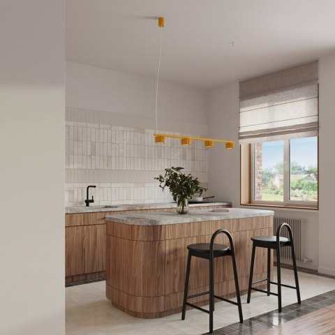 Sollux Lighting Żyrandol AURA 4 żółta Gx53