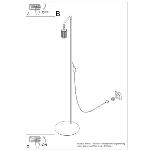 Sollux Lighting Lampa podłogowa KARBON 1 beżowa