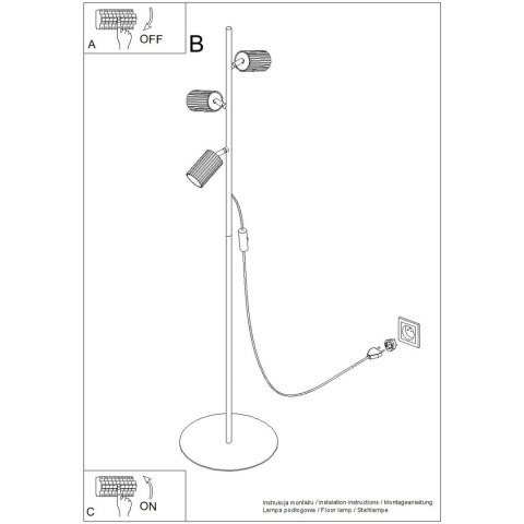 Sollux Lighting Lampa podłogowa KARBON 3 biała