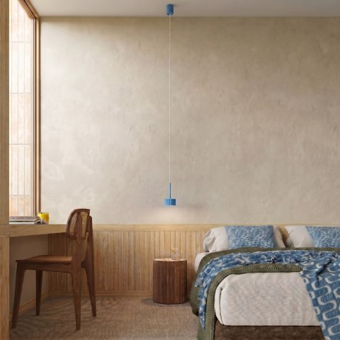 Sollux Lighting Lampa wisząca AURA 1 błękitna Gx53