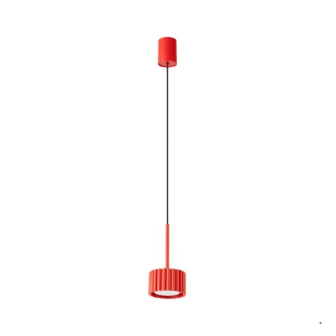 Sollux Lighting Lampa wisząca AURA 1 czerwona Gx53