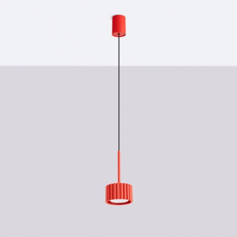 Sollux Lighting Lampa wisząca AURA 1 czerwona Gx53