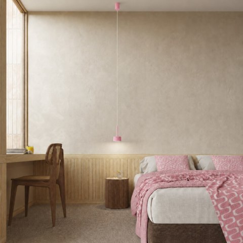 Sollux Lighting Lampa wisząca AURA 1 różowa Gx53