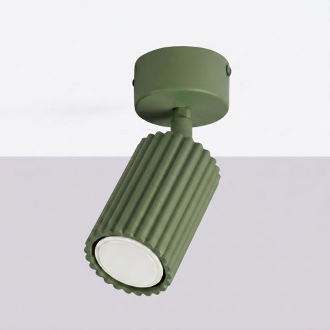 Sollux Lighting Plafon KARBON 1 zielona oliwka