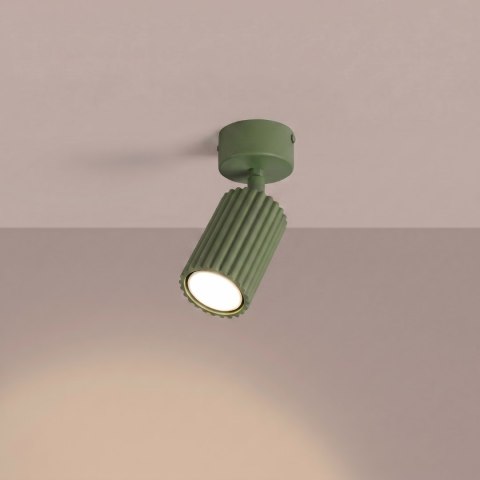 Sollux Lighting Plafon KARBON 1 zielona oliwka