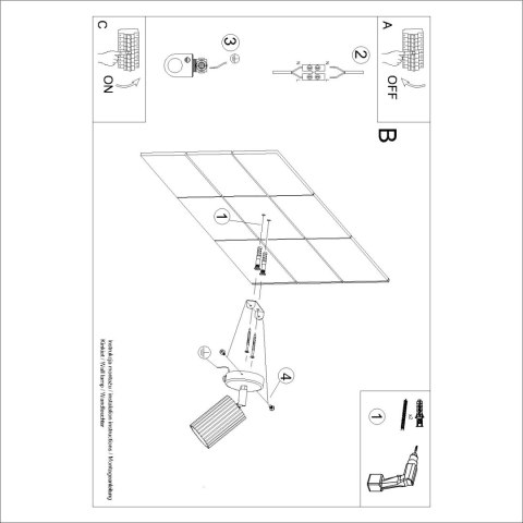 Sollux Lighting Kinkiet KARBON brązowy z włącznikiem