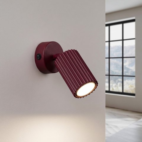 Sollux Lighting Kinkiet KARBON burgund z włącznikiem