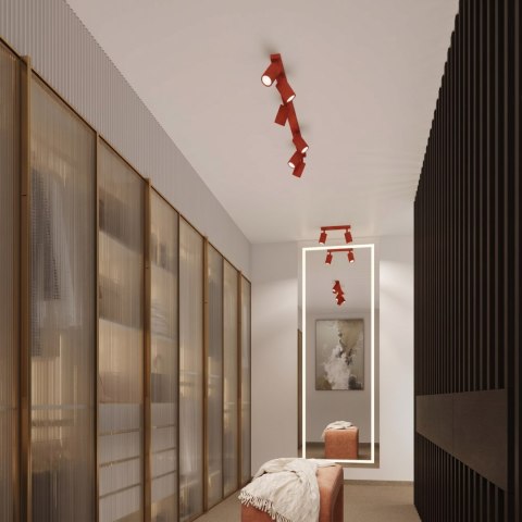 Sollux Lighting Kinkiet KARBON czerwony z włącznikiem