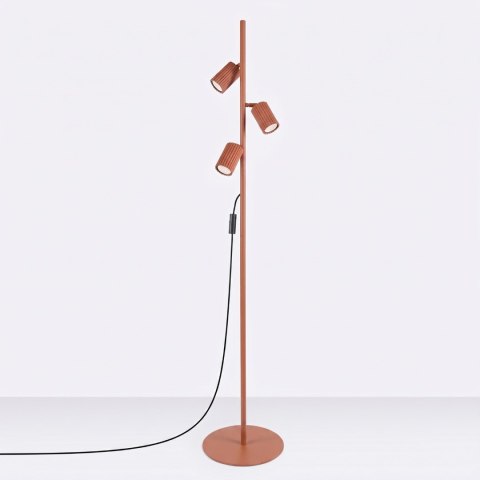 Sollux Lighting Lampa podłogowa KARBON 3 ochra czerwona