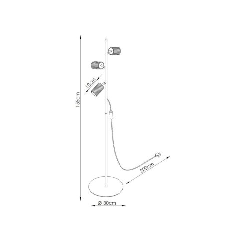 Sollux Lighting Lampa podłogowa KARBON 3 ochra czerwona