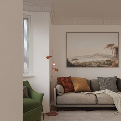 Sollux Lighting Lampa podłogowa KARBON 3 ochra czerwona