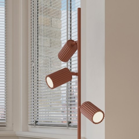Sollux Lighting Lampa podłogowa KARBON 3 ochra czerwona