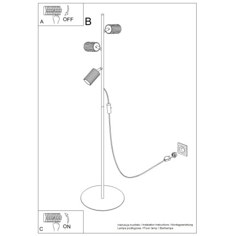 Sollux Lighting Lampa podłogowa KARBON 3 taupe