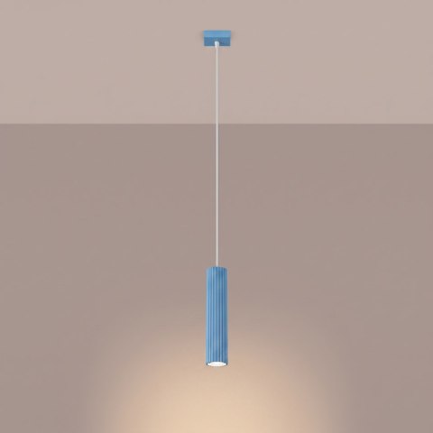 Sollux Lighting Lampa wisząca KARBON 1 błękitna