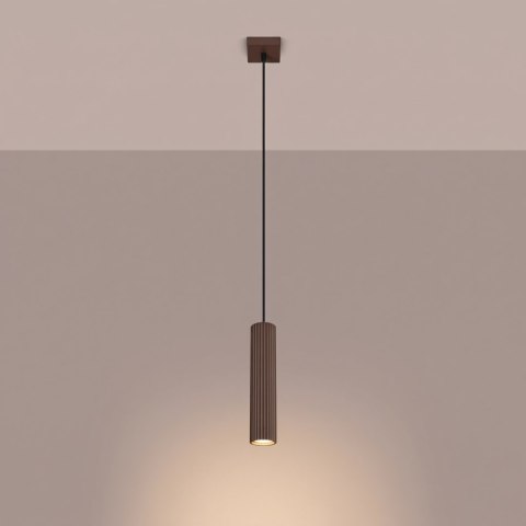 Sollux Lighting Lampa wisząca KARBON 1 brązowa