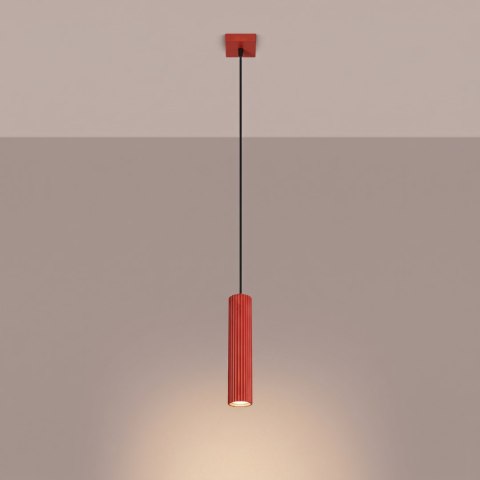 Sollux Lighting Lampa wisząca KARBON 1 czerwona