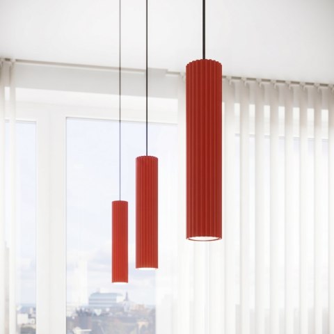 Sollux Lighting Lampa wisząca KARBON 1 czerwona