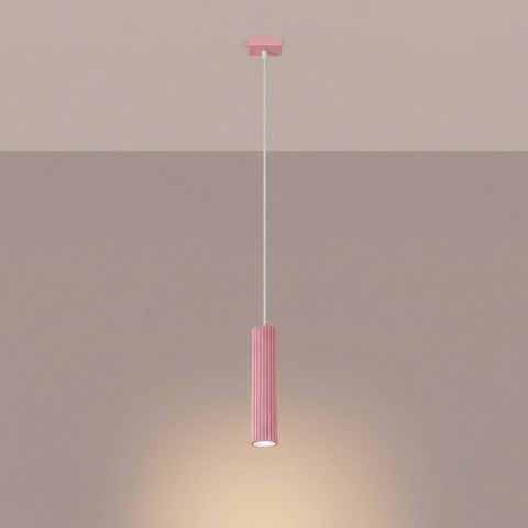 Sollux Lighting Lampa wisząca KARBON 1 różowa