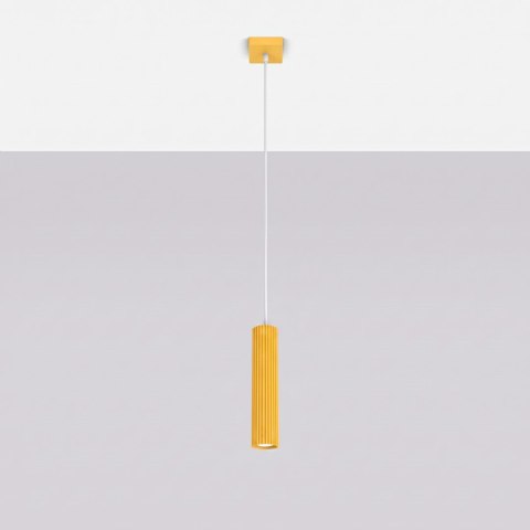 Sollux Lighting Lampa wisząca KARBON 1 żółta