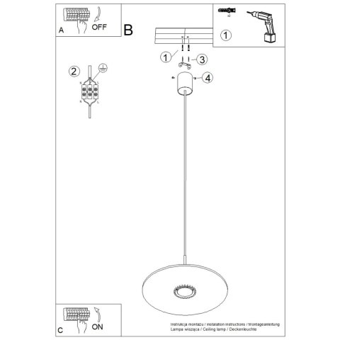 Sollux Lighting Lampa wisząca OVO 1 beżowa/czarna filc Gx53