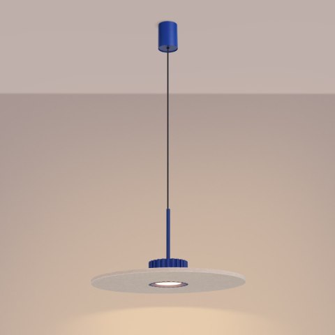 Sollux Lighting Lampa wisząca OVO 1 ultramaryna/beżowa filc Gx53