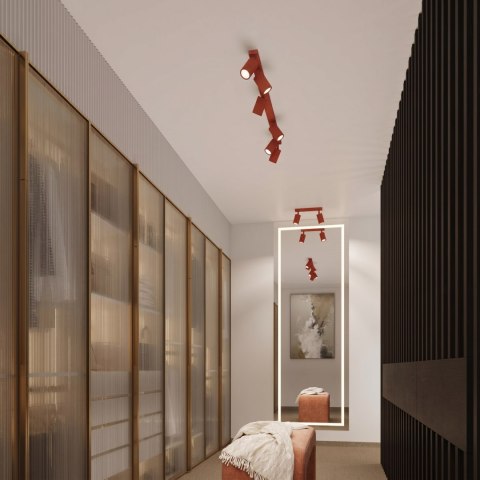 Sollux Lighting Plafon KARBON 10 czerwony