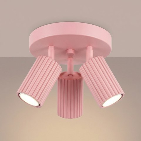 Sollux Lighting Plafon KARBON 3P różowy