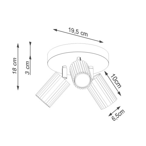 Sollux Lighting Plafon KARBON 3P żółty