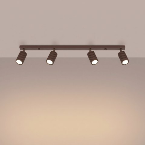 Sollux Lighting Plafon KARBON 4L brązowy
