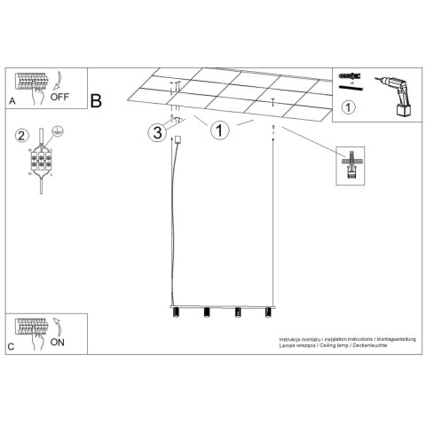 Sollux Lighting Żyrandol KARBON 4 beżowa