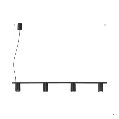 Sollux Lighting Żyrandol KARBON 4 czarna