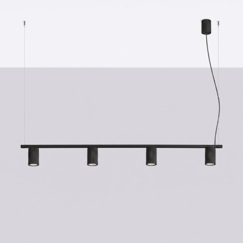 Sollux Lighting Żyrandol KARBON 4 czarna