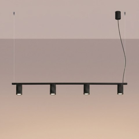 Sollux Lighting Żyrandol KARBON 4 czarna