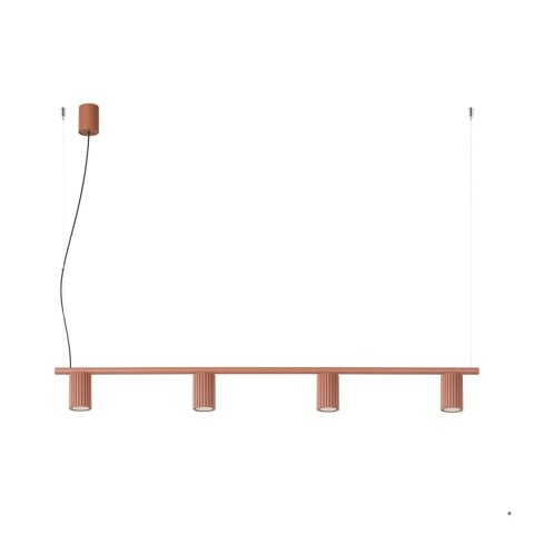 Sollux Lighting Żyrandol KARBON 4 ochra czerwona